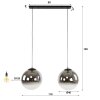 Saldonha Suspension Anthracite, 2 lumières