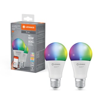 Luminaires Ledvance E27 9 Watt RGB (couleurs réglables) dimmable 806 Lumen