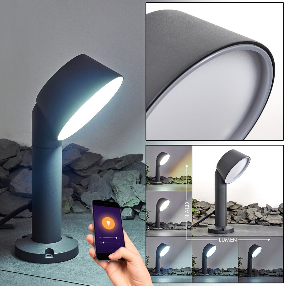 Borne lumineuse Moroni LED Anthracite, 1 lumière main product photo