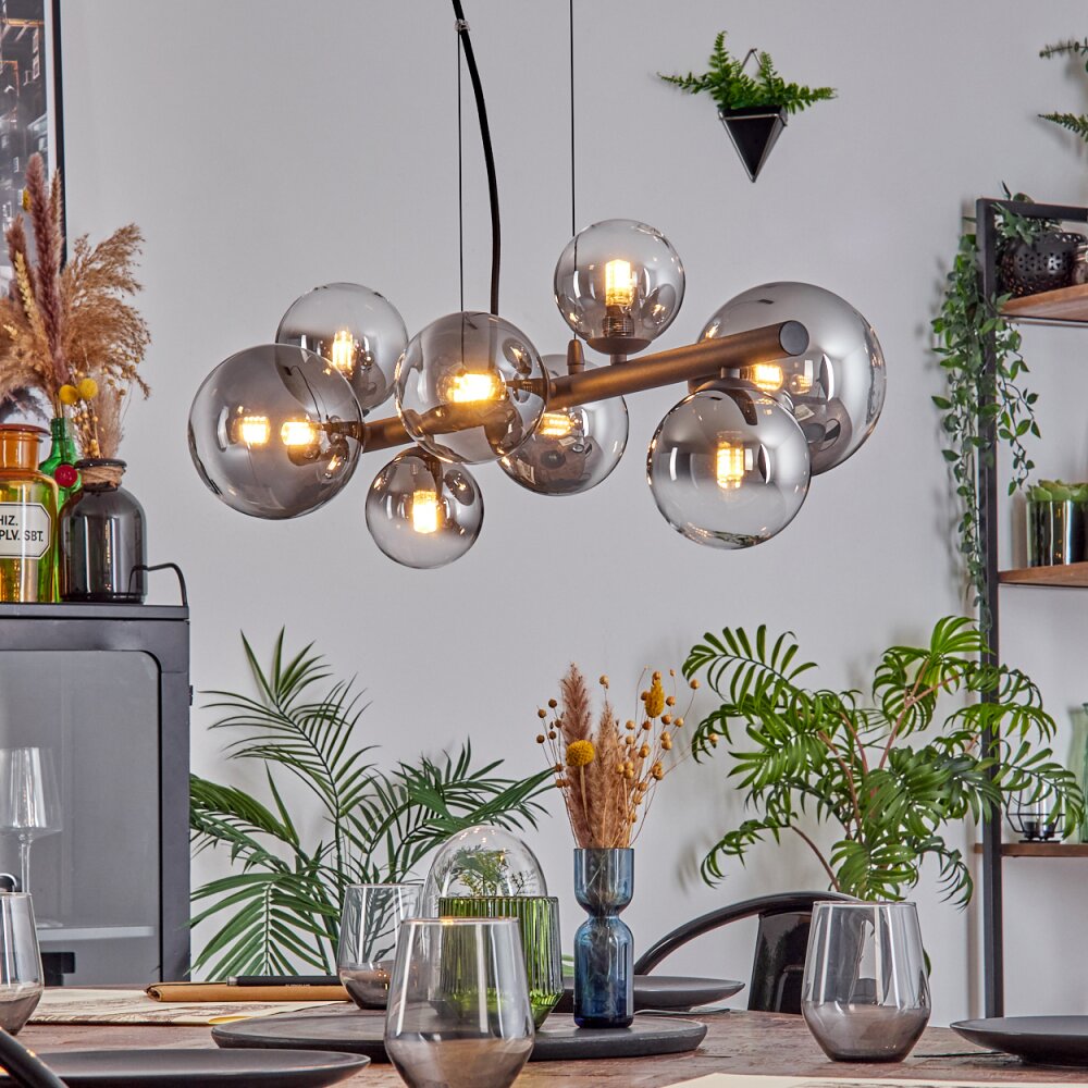 Chehalis Boule lumineuse, Suspension Clair, Fumé, 8 lumières
