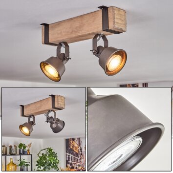 Pehefito Plafonnier, Spot de plafond Gris, Écru, 2 lumières