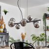 Chehalis Suspension, Boule lumineuse, Suspension Chrome, Fumé, 8 lumières