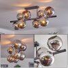 Gastor Plafonnier, Boule lumineuse Chrome, Fumé, 8 lumières