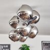 Gastor Plafonnier, Boule lumineuse Chrome, Fumé, 8 lumières