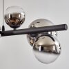 Chehalis Suspension, Boule lumineuse, Suspension Chrome, Clair, Fumé, 8 lumières