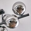 Gastor Plafonnier, Boule lumineuse Chrome, Fumé, 8 lumières