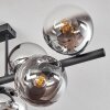 Gastor Plafonnier, Boule lumineuse Chrome, Clair, Fumé, 8 lumières