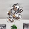 Gastor Plafonnier, Boule lumineuse Chrome, Clair, Fumé, 8 lumières