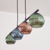 Koyoto Suspension, Boule lumineuse, Suspension Bleu, Vert, Cuivré, 4 lumières