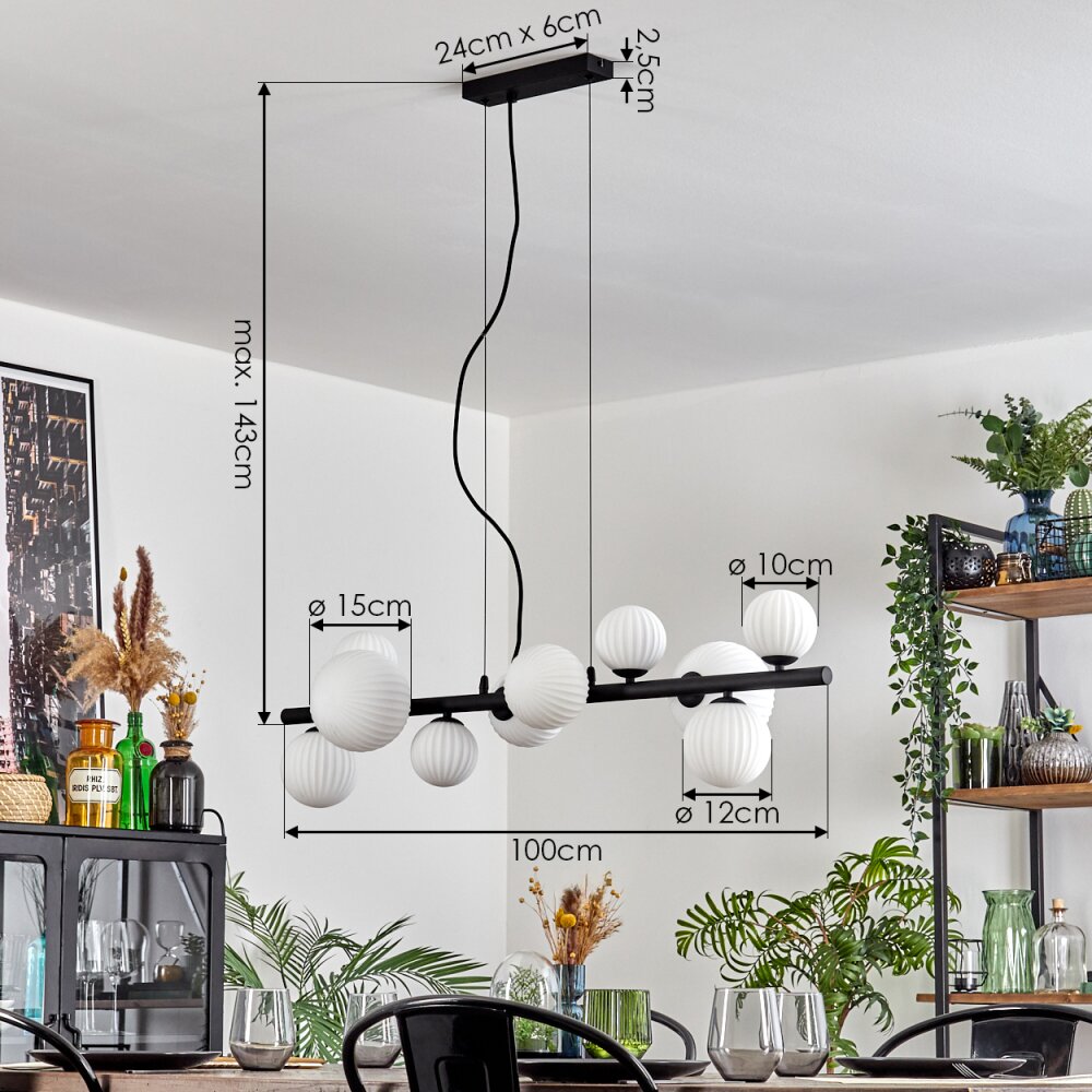 Chehalis Suspension, Boule lumineuse, Suspension Blanc, 10 lumières
