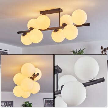 Gastor Plafonnier, Boule lumineuse Blanc, 8 lumières