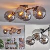 Gastor Plafonnier, Boule lumineuse Chrome, Fumé, 4 lumières