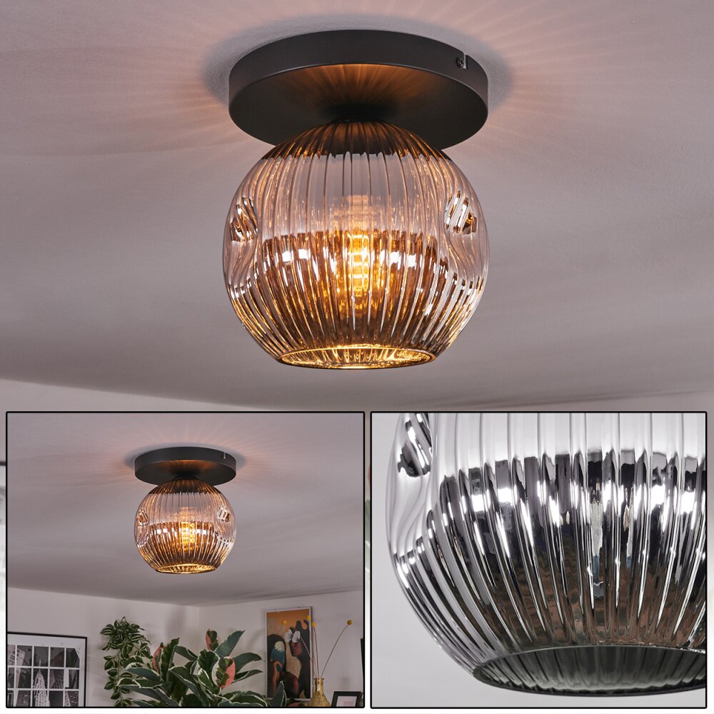 Ripoll Plafonnier, Boule lumineuse Chrome, Fumé, 1 lumière main product photo