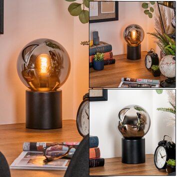 Gastor Boule lumineuse, Lampe de bureau, Lampe à poser Chrome, Fumé, 1 lumière