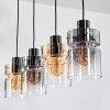 Hasvik Suspension, Suspension Ambre, Chrome, Clair, Fumé, 4 lumières