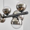 Chehalis Suspension, Boule lumineuse, Suspension Chrome, Clair, Fumé, 10 lumières