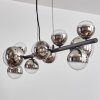 Chehalis Suspension, Boule lumineuse, Suspension Chrome, Clair, Fumé, 10 lumières