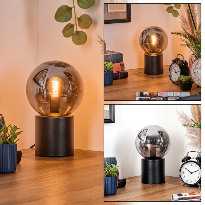 Gastor Boule lumineuse, Lampe de bureau, Lampe à poser Fumé, 1 lumière