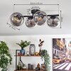 Gastor Plafonnier, Boule lumineuse Clair, Fumé, 4 lumières
