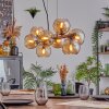 Koyoto Suspension, Boule lumineuse, Suspension Ambre, Fumé, 8 lumières