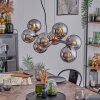 Koyoto Suspension, Boule lumineuse, Suspension Chrome, Fumé, 8 lumières