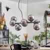 Koyoto Suspension, Boule lumineuse, Suspension Chrome, Fumé, 8 lumières