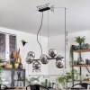 Koyoto Suspension, Boule lumineuse, Suspension Chrome, Fumé, 8 lumières