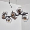 Koyoto Suspension, Boule lumineuse, Suspension Chrome, Clair, Fumé, 8 lumières