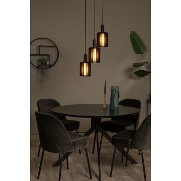 LAMBRES Suspension Luminaires Lucide Noir, 3 lumières