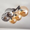 Gastor Plafonnier, Boule lumineuse Ambre, Fumé, 5 lumières