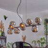 Gastor Suspension, Boule lumineuse, Suspension Chrome, Fumé, 10 lumières