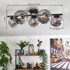 Gastor Plafonnier, Boule lumineuse Clair, Fumé, 5 lumières
