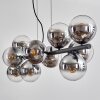 Gastor Suspension, Boule lumineuse, Suspension Chrome, Clair, Fumé, 10 lumières