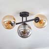 Gastor Plafonnier, Boule lumineuse Ambre, Fumé, 3 lumières