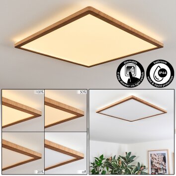 Antra Plafonnier, Panel LED Couleur bois, Blanc, 1 lumière