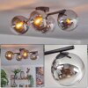 Gastor Plafonnier, Boule lumineuse Chrome, Clair, Fumé, 4 lumières