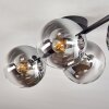 Gastor Plafonnier, Boule lumineuse Chrome, Clair, Fumé, 4 lumières