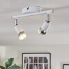 Gjedso Plafonnier, Spot de plafond LED Chrome, Blanc, 2 lumières