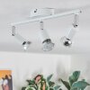 Gjedso Plafonnier, Spot de plafond LED Chrome, Blanc, 3 lumières