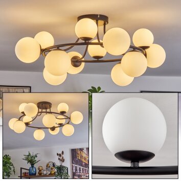 Chehalis Plafonnier, Boule lumineuse 76 cm Blanc, 12 lumières Chehalis Plafonnier, Boule lumineuse 76 cm Blanc, 12 lumières