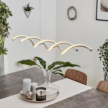 Suspension Galette LED Nickel mat, 1 lumière