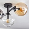 Gastor Plafonnier, Boule lumineuse Ambre, Clair, Fumé, 3 lumières