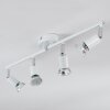 Gjedso Plafonnier, Spot de plafond LED Chrome, Blanc, 4 lumières