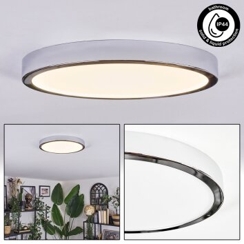 Finsrud Plafonnier LED Chrome, 1 lumière