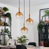 Grovsta Suspension, Boule lumineuse, Suspension Or, Noir, 3 lumières