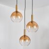 Grovsta Suspension, Boule lumineuse, Suspension Or, Noir, 3 lumières