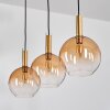 Grovsta Suspension, Boule lumineuse, Suspension Or, Noir, 3 lumières