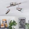 Crina Plafonnier, Spot de plafond LED Chrome, Nickel mat, 2 lumières