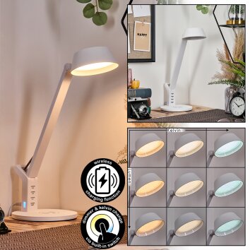 Falon Lampe de bureau, Lampe à poser, Liseuse LED Blanc, 1 lumière