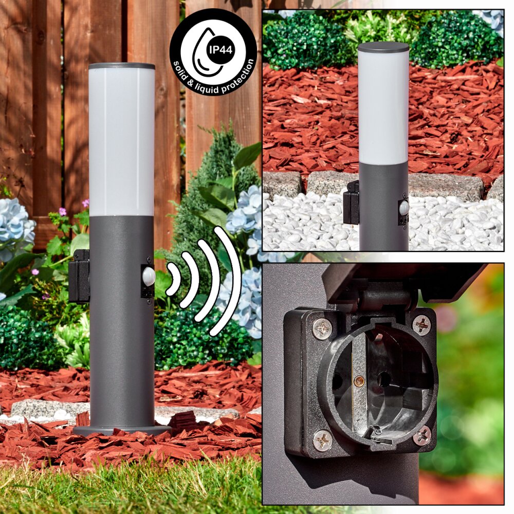 Caserta Prises électriques d\'extérieur, Borne lumineuse, Eclairage de chemin Anthracite, 1 lumière main product photo